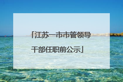 江苏一市市管领导干部任职前公示