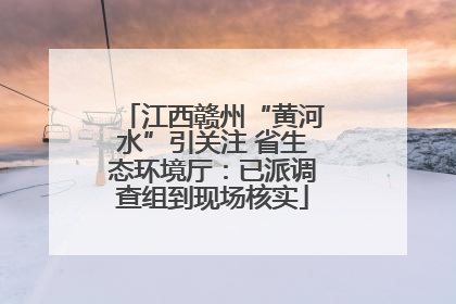 江西赣州“黄河水”引关注 省生态环境厅：已派调查组到现场核实