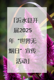 沂水县开展2025年“世界无烟日”宣传活动
