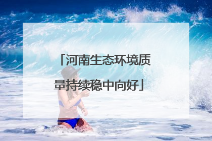 河南生态环境质量持续稳中向好