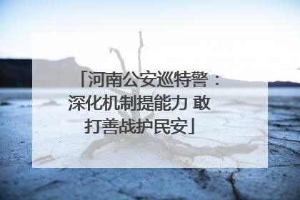 河南公安巡特警：深化机制提能力 敢打善战护民安