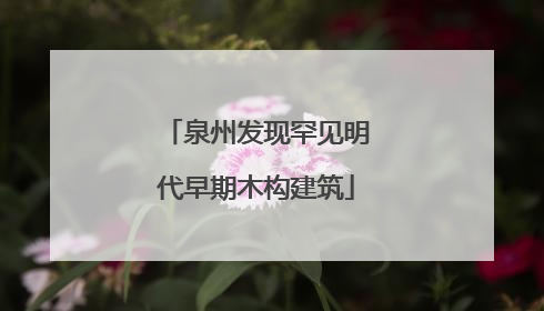 泉州发现罕见明代早期木构建筑