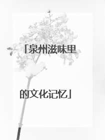 泉州滋味里的文化记忆