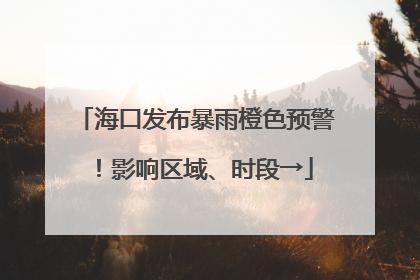 海口发布暴雨橙色预警！影响区域、时段→