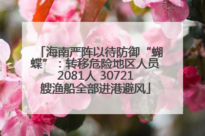 海南严阵以待防御“蝴蝶”：转移危险地区人员2081人 30721艘渔船全部进港避风