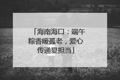 海南海口：端午粽香暖孤老，爱心传递显担当