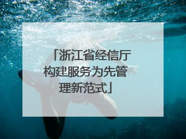 浙江省经信厅构建服务为先管理新范式