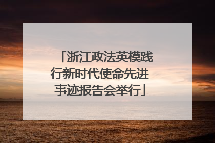 浙江政法英模践行新时代使命先进事迹报告会举行