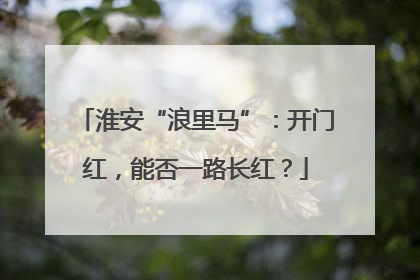 淮安“浪里马”：开门红，能否一路长红？