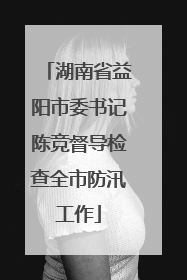 湖南省益阳市委书记陈竞督导检查全市防汛工作