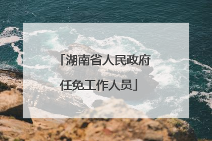 湖南省人民政府任免工作人员