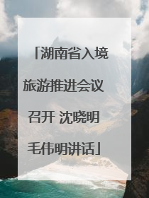 湖南省入境旅游推进会议召开 沈晓明毛伟明讲话