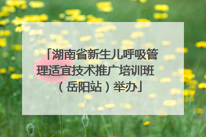 湖南省新生儿呼吸管理适宜技术推广培训班（岳阳站）举办