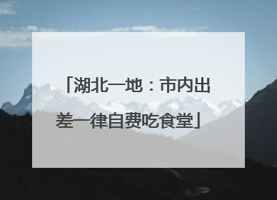 湖北一地：市内出差一律自费吃食堂