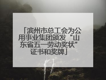 滨州市总工会为公用事业集团颁发“山东省五一劳动奖状”证书和奖牌