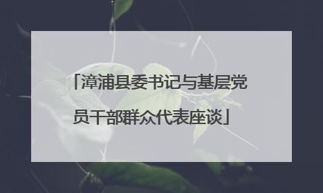 漳浦县委书记与基层党员干部群众代表座谈