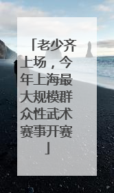 老少齐上场，今年上海最大规模群众性武术赛事开赛