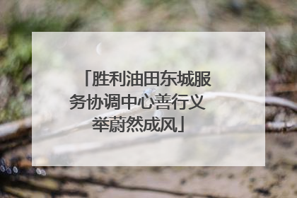 胜利油田东城服务协调中心善行义举蔚然成风