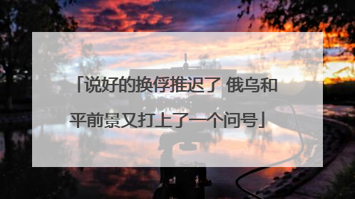 说好的换俘推迟了 俄乌和平前景又打上了一个问号