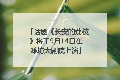 话剧《长安的荔枝》将于9月14日在潍坊大剧院上演