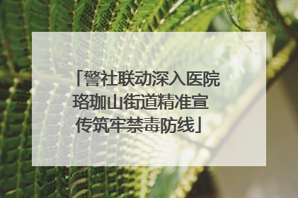 警社联动深入医院 珞珈山街道精准宣传筑牢禁毒防线