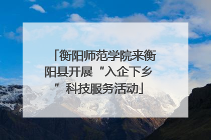 衡阳师范学院来衡阳县开展“入企下乡”科技服务活动