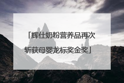 辉仕奶粉营养品再次斩获母婴龙标奖金奖