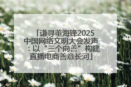谦寻董海锋2025中国网络文明大会发声：以“三个向善”构建直播电商善意长河
