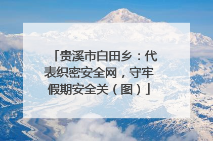 贵溪市白田乡：代表织密安全网，守牢假期安全关（图）