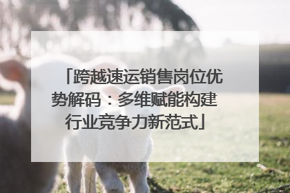 跨越速运销售岗位优势解码：多维赋能构建行业竞争力新范式