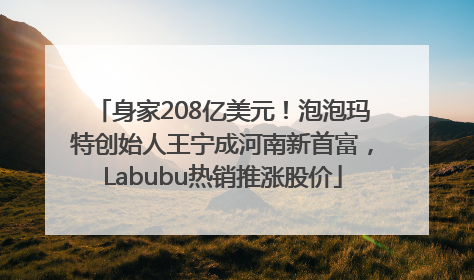身家208亿美元！泡泡玛特创始人王宁成河南新首富，Labubu热销推涨股价