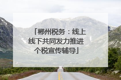 郴州税务：线上线下共同发力推进个税宣传辅导