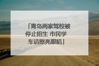 青岛两家驾校被停止招生 市民学车请擦亮眼睛