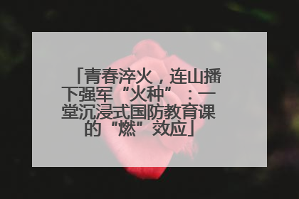 青春淬火，连山播下强军“火种”：一堂沉浸式国防教育课的“燃”效应