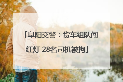 阜阳交警：货车组队闯红灯 28名司机被拘