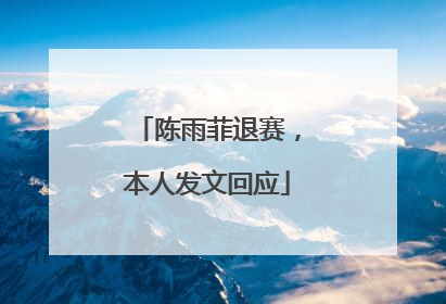 陈雨菲退赛，本人发文回应