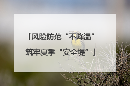 风险防范“不降温” 筑牢夏季“安全堤”