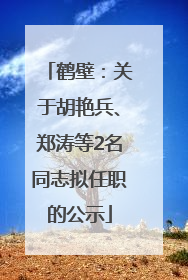 鹤壁：关于胡艳兵、郑涛等2名同志拟任职的公示