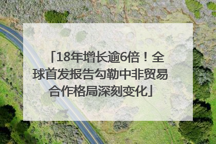 18年增长逾6倍！全球首发报告勾勒中非贸易合作格局深刻变化