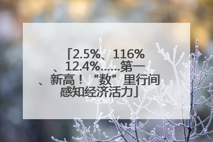 2.5%、116%、12.4%……第一、新高！“数”里行间感知经济活力