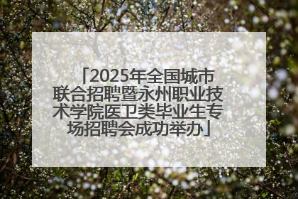 2025年全国城市联合招聘暨永州职业技术学院医卫类毕业生专场招聘会成功举办