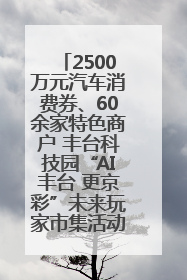 2500万元汽车消费券、60余家特色商户 丰台科技园“AI丰台 更京彩”未来玩家市集活动正式开幕