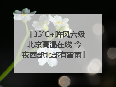 35℃+阵风六级 北京高温在线 今夜西部北部有雷雨