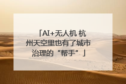AI+无人机 杭州天空里也有了城市治理的“帮手”